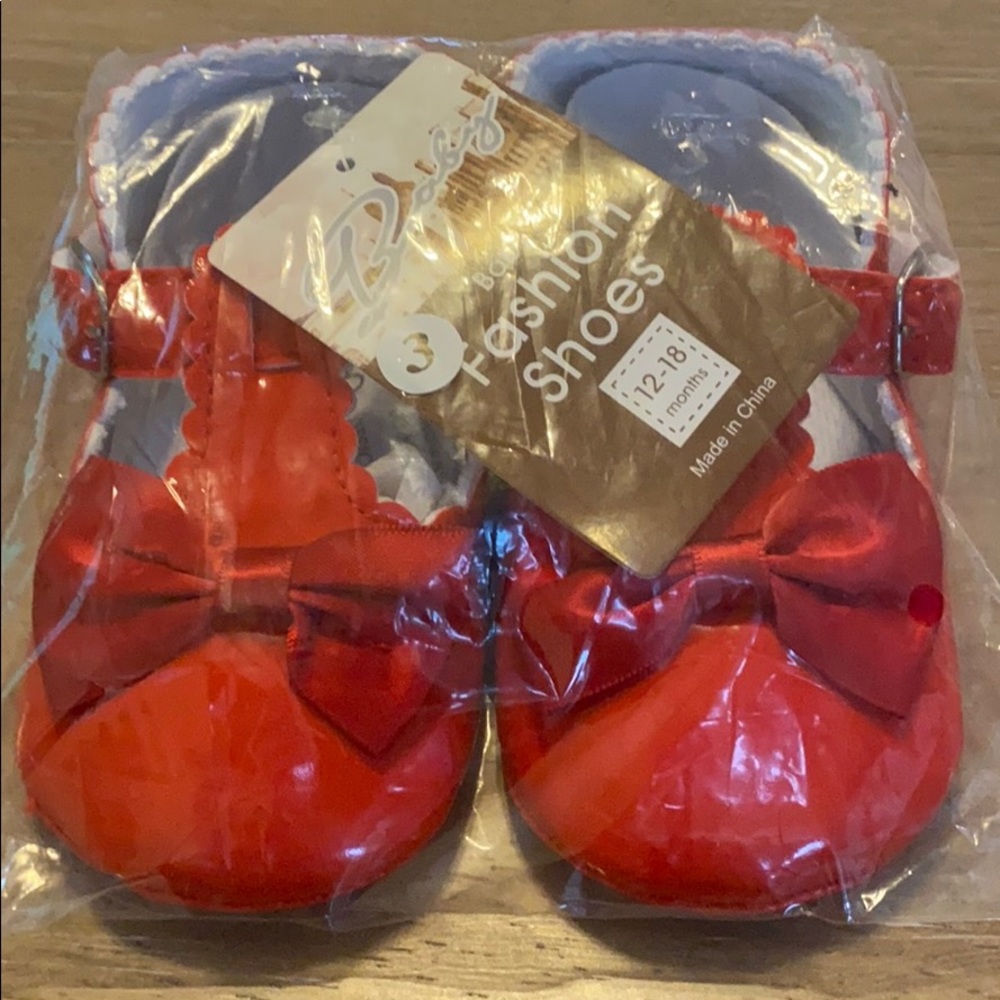 Red infant shoes